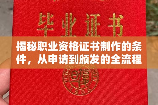濮阳揭秘职业资格证书制作的条件，从申请到颁发的全流程解析