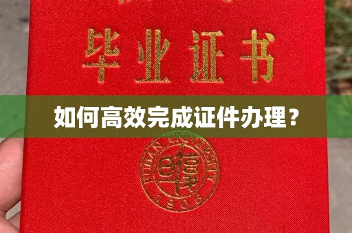 濮阳如何高效完成证件办理？