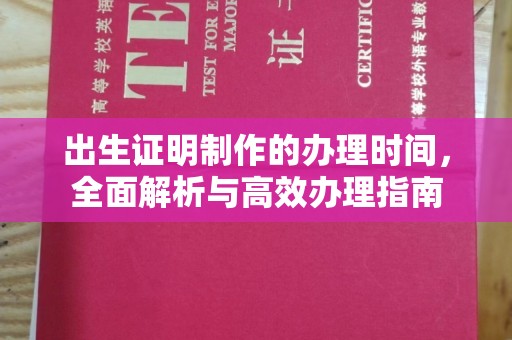 濮阳出生证明制作的办理时间，全面解析与高效办理指南