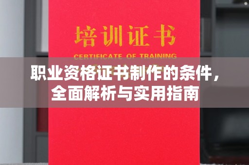 濮阳职业资格证书制作的条件，全面解析与实用指南
