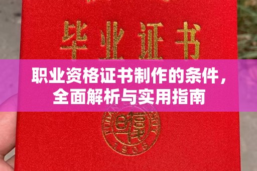 濮阳职业资格证书制作的条件，全面解析与实用指南